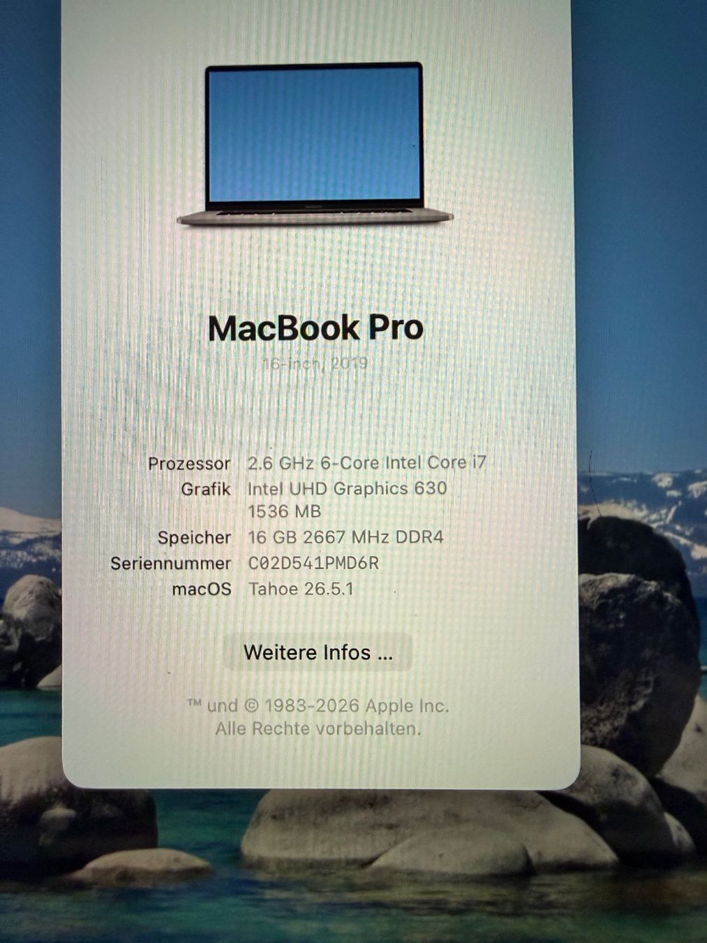 Apple Notebooks: MacBook Pro, 16", 2019 – Gebraucht aus Biezwil von varg57 4