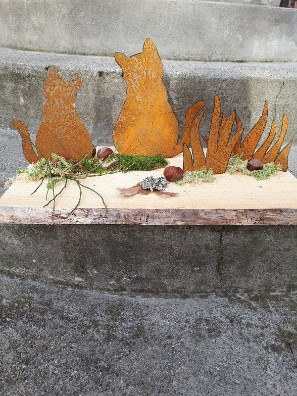 Statuette: Sitzende Katzen aus Rostblech – Nuovo (secondo la descrizione) da Lohn SH venduto da Zwierbel 1