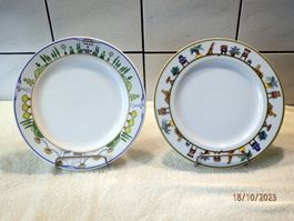 2 Porzellanteller, Nuovi Secri, Ghepardi und Villa Pacini