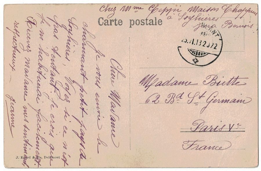 Cartoline postali: Soyhières, circulée 1913 – Usato da Frauenfeld venduto da POML 1
