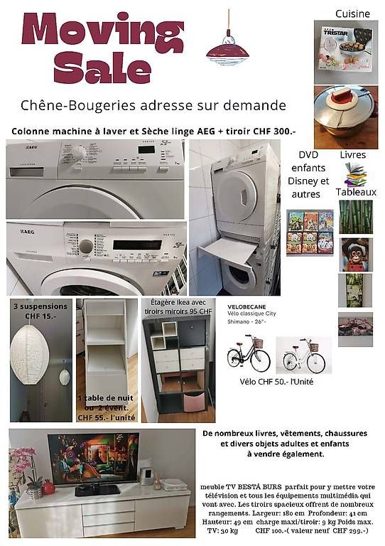 Lavatrici: A vendre cause prochain déménagement – Usato da Chêne-Bougeries venduto da Carreaublues