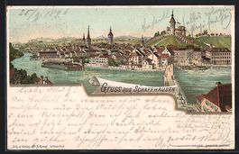 Litho Schaffhausen, Panoramablick auf de