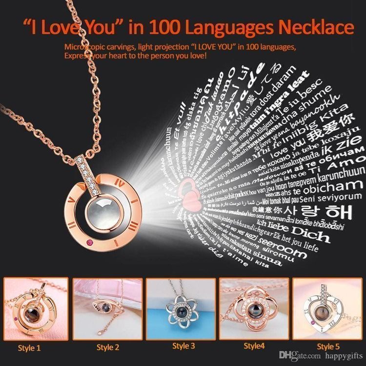 Ketten: 100 Sprachen "Ich liebe dich" Halskette! – Neu und originalverpackt aus Wynau von Intexpool24 3