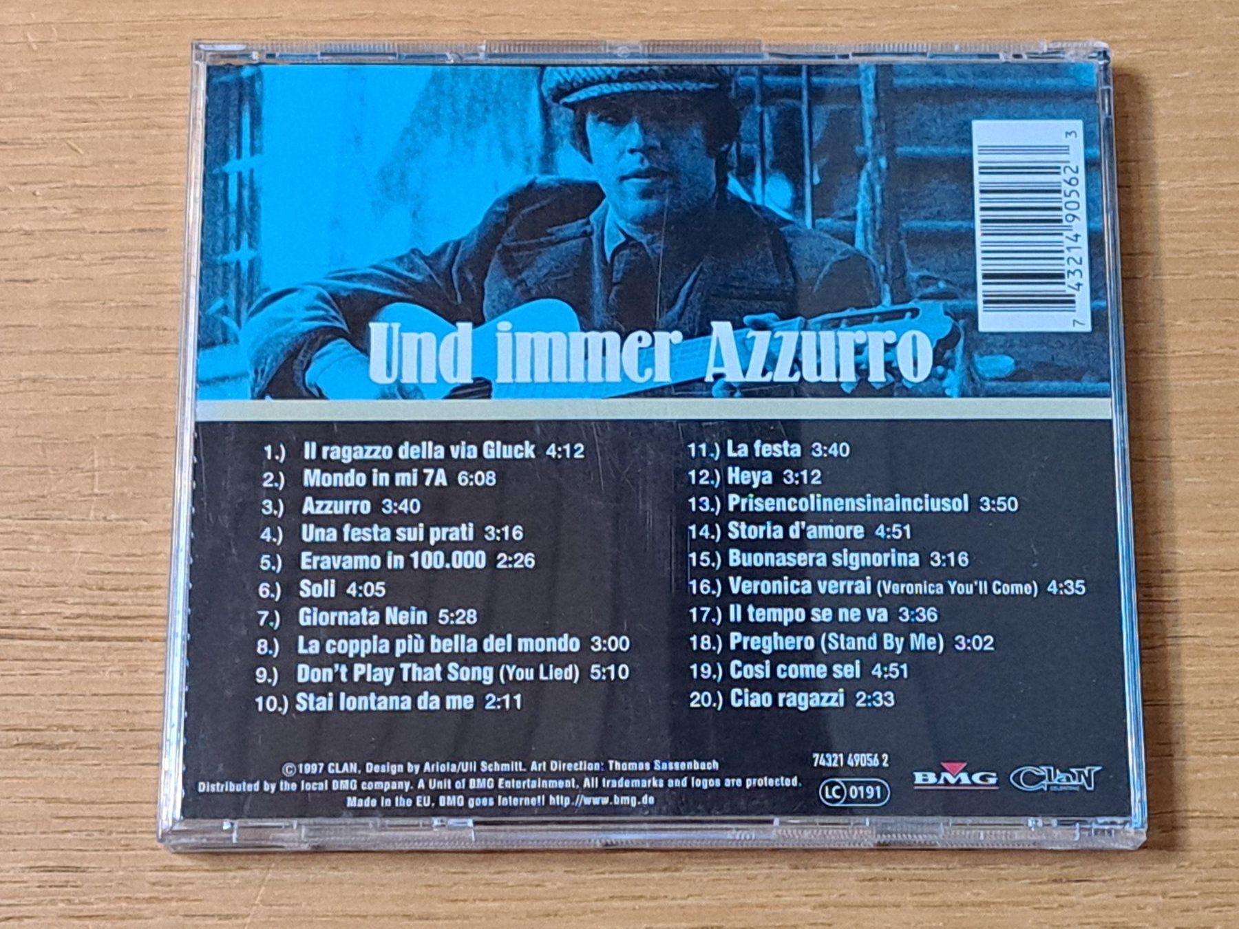 CD: CD Und immer Azzurro, Adriano Celentano, seine 20 grössten E – Usato da Unterseen venduto da Kanica 1