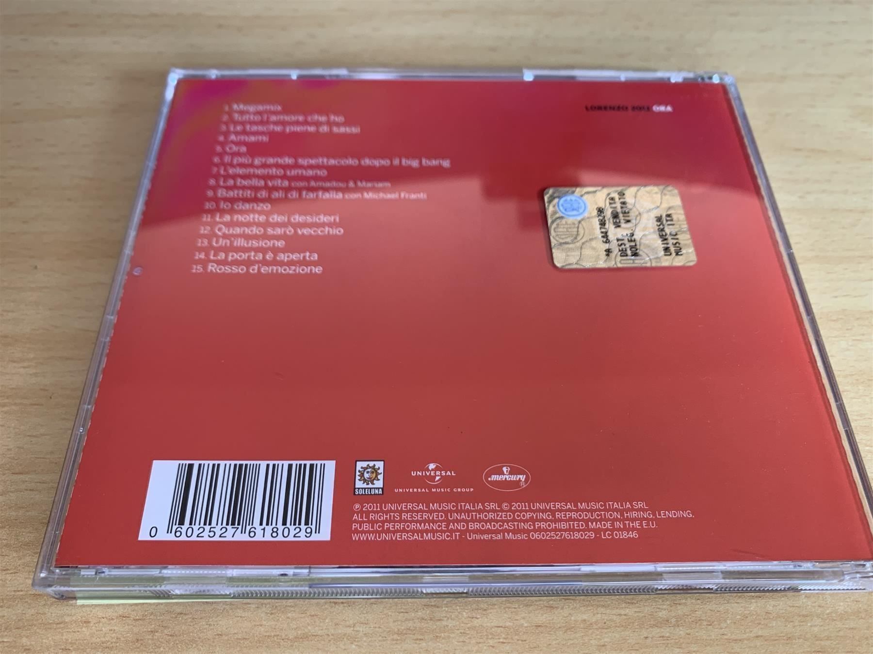 CD: Jovanotti – Ora – Usato da Rikon im Tösstal venduto da Alpenmutz 1