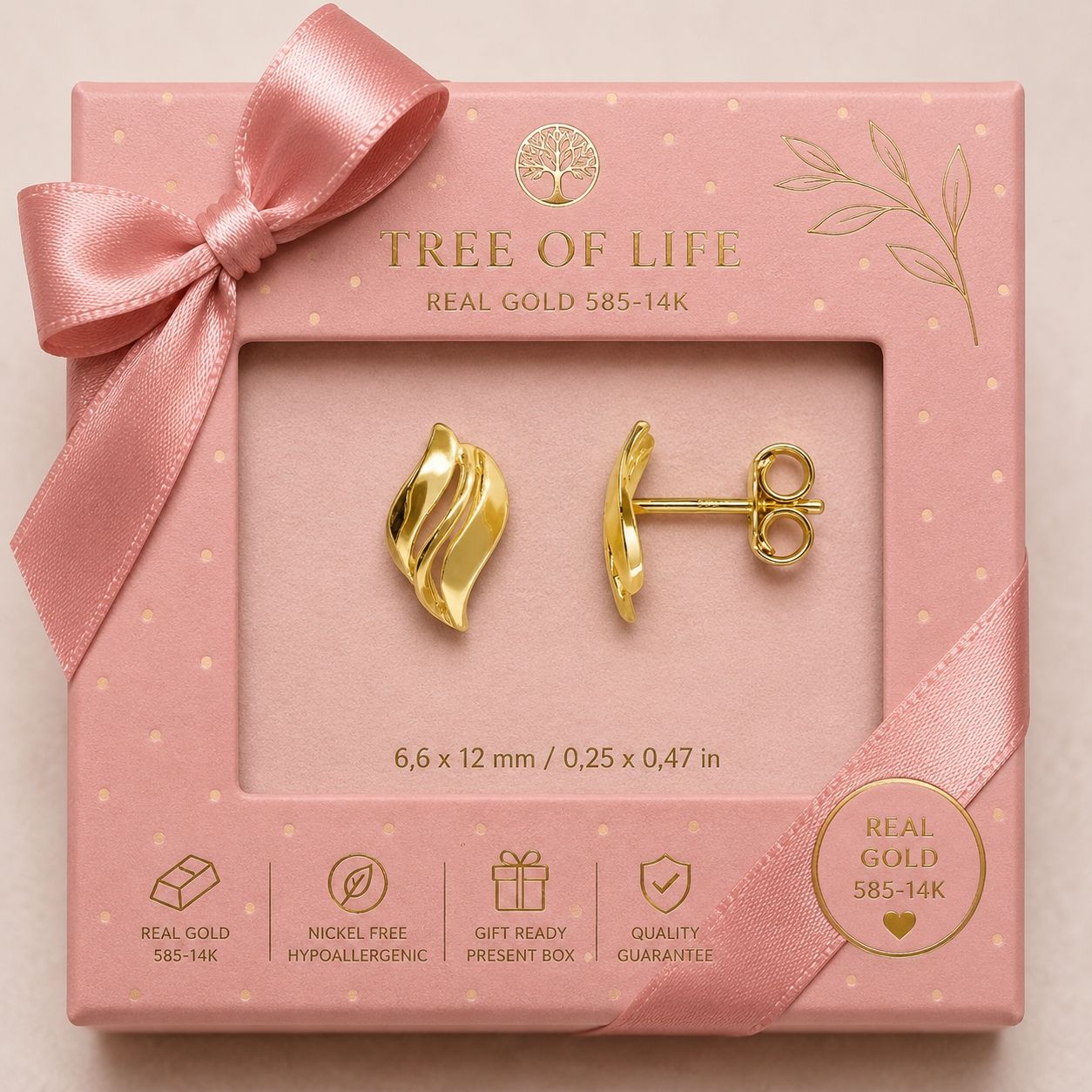 Orecchini pendenti & Orecchini a lobo: 14 karat gelbgold Ohrstecker  – Nuovo e nell'imballaggio originale da Hemmental venduto da Fantasie1