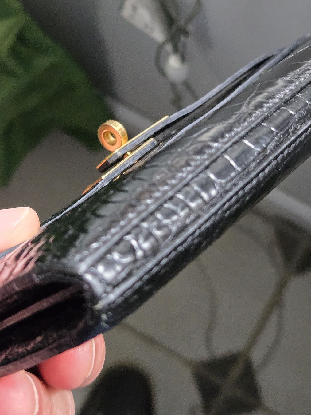 Hermès Portamonete: HERMES  KELLY ALLIGATOR WALLET – Usato da Zug venduto da f_t_827r 4