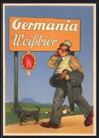 Brauerei-Werbung für Germania Weissbier