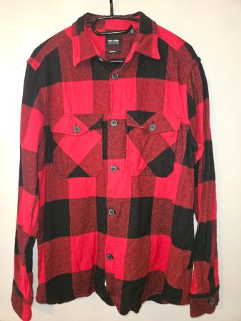 Chemise à carreaux rouge et noire Only & Sons, taille M