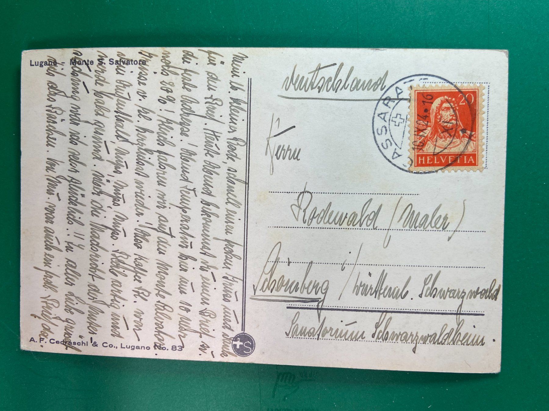 Cartoline postali: Lugano - Monte S. Salvatore – Usato da Steg VS venduto da danwer74 1