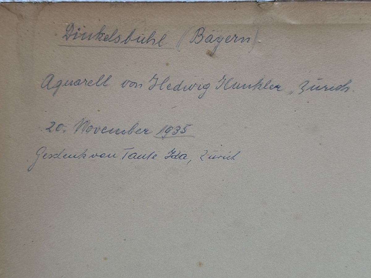 Tableaux: Altes Aquarell, Hedwig Hunkler , 1935. – D'occasion à Biberist par Momo33 5