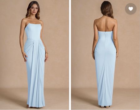 Robe bleue Azazie demoiselle d’honneur, mariage, invité