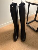 Schwarze Damen Lederstiefel, Grösse 41, Gefüttert