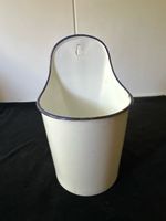 Wandbehälter Emaille weiss blau Rand Emalux 56 CH 