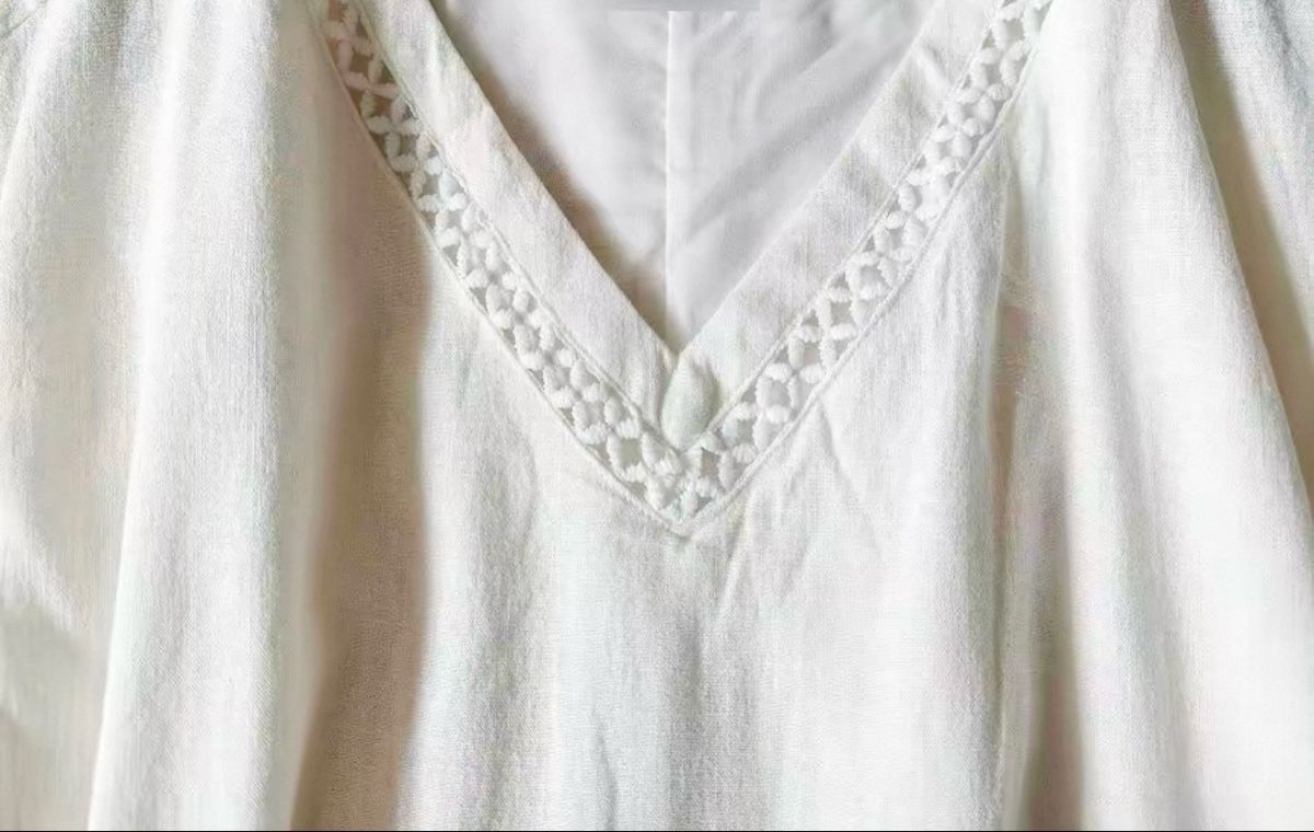 Robes: Baumwollkleid mit Spitzendetails, Weiß, Größe 38 – Neuf avec emballage d'origine à Veyras par ValClasse 3