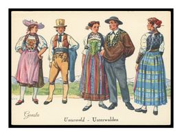 COSTUMES HISTORIQUES CANTONS SUISSES "Unterwald-Unterwalden"