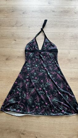 O'Neill Strandkleid,  M, Blumenmuster Schwarz Türkis Pink