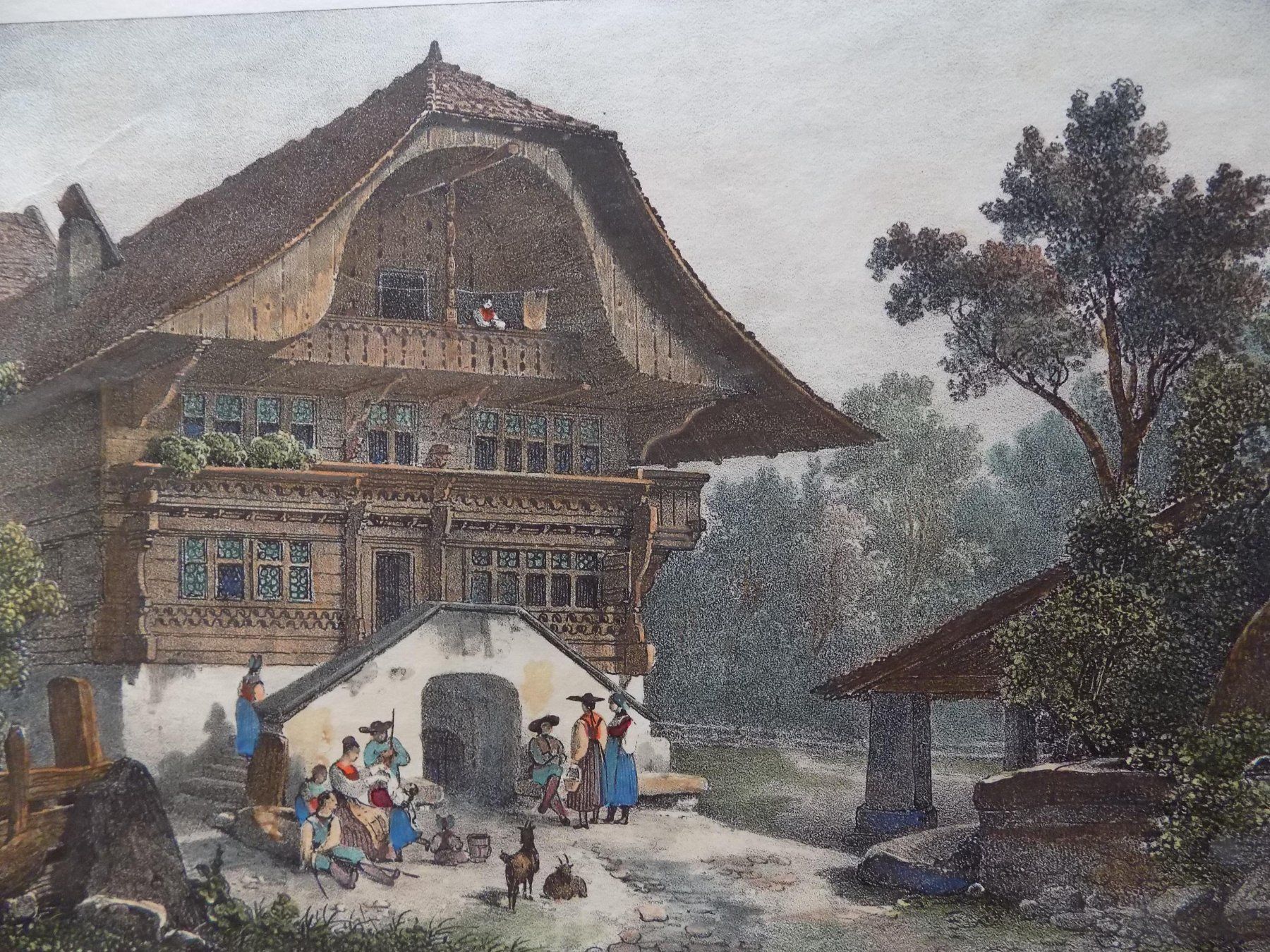 Gravures: Matten bei Interlaken koloriert – D'occasion à Risch par Antikfee 2
