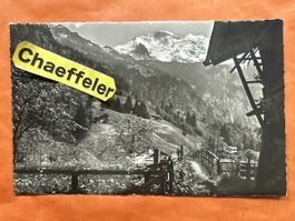 Alte Ansichtskarte: Bei Lauterbrunnen mit Jungfrau, 1946