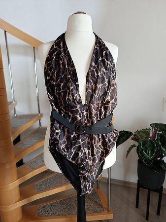 BETTIE PAGE Pin Up Badeanzug Leo mit Gürtel 44 WIE NEU