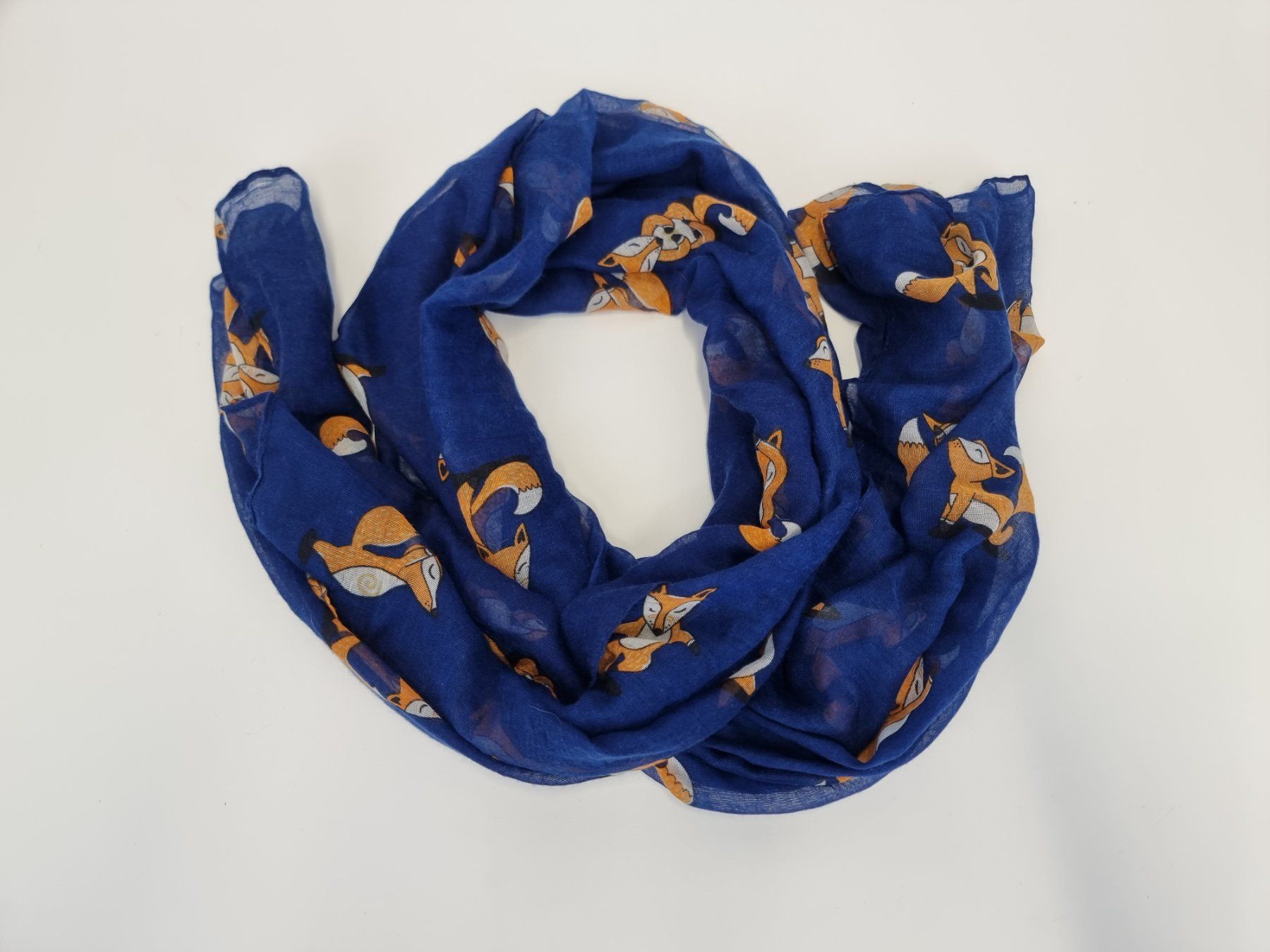 Foulard & Sciarpe: Blauer Schal mit Füchse – Usato da Urtenen-Schönbühl venduto da Restwert_Schoenbuehl 2