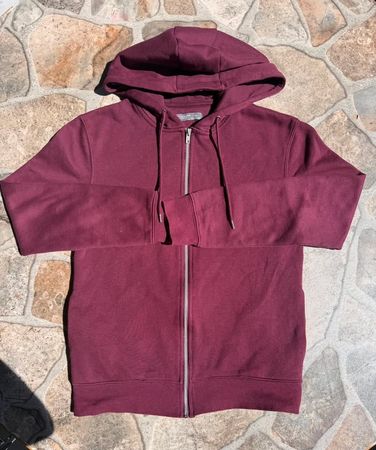 Sweat à capuche zippé homme bordeaux taille S bon état