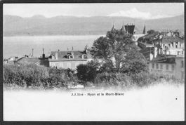 Nyon,Le château et le Mont Blanc