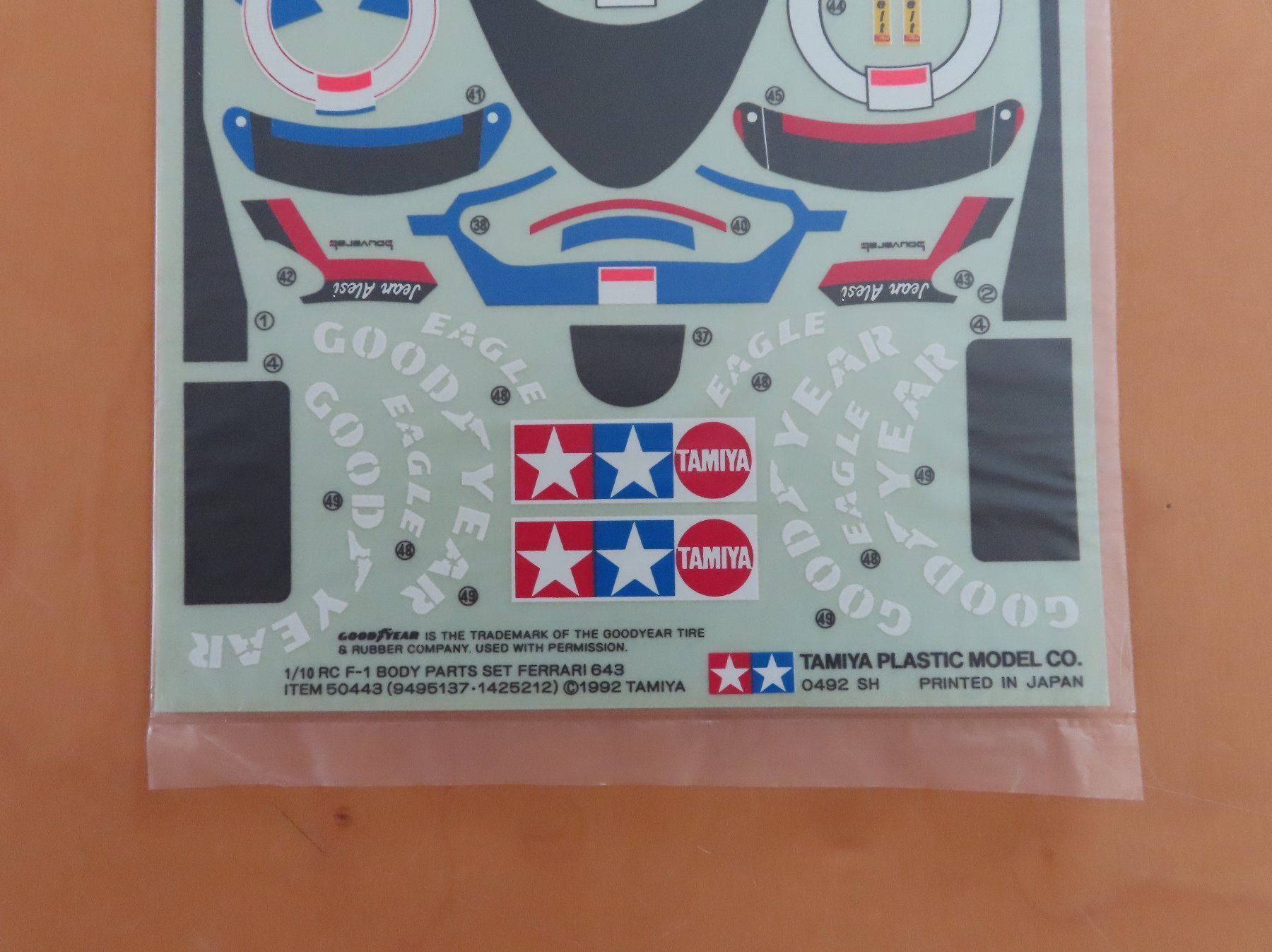 TAMIYA 1/10 RC Ferrai 643 スペアボディ デカール Tamiya RC Decal 50443 F1 Ferrari 643 1992 (Neu und