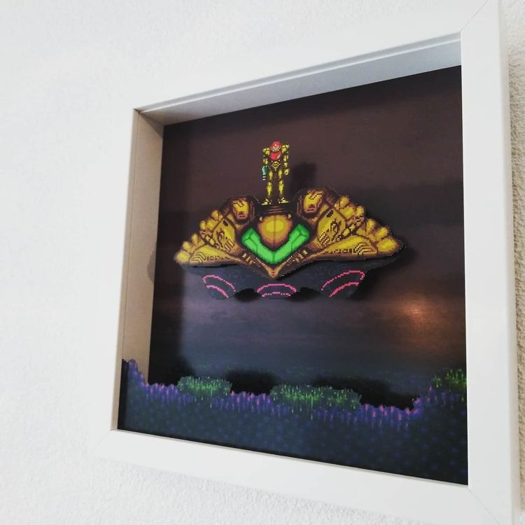 Super Metroid Gunship Shadow Box Diorama (SNES) (Neu (gemäss ...