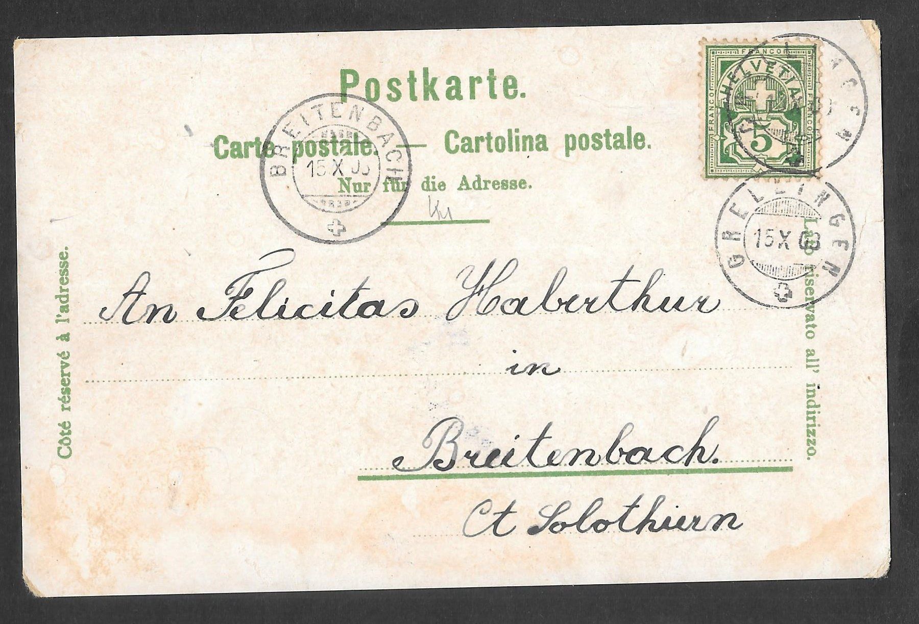 Cartoline postali: Grellingen farbige Lithografie 7 Bilder – Usato da Olten venduto da clotaldi 1
