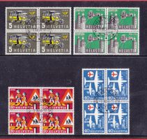 1956  Viererblocksatz TOP gestempelt Wohlen AG  SBK 32Fr.