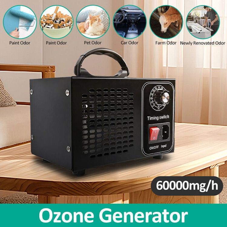 Ozongenerator 60000mg/h Ozongenerator 60000 Mg/h – Luftreiniger Für Bausanierung, Auto & Wohnräume (bis 200 M²) Ozon Luftreiniger Auto
