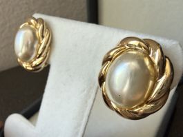 ✨“David Grau” Clip Ohrringe mit Perle, Vintage
