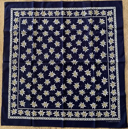 Klassisches Edelweiss-Halstuch Dunkelblau – 100% Baumwolle 
