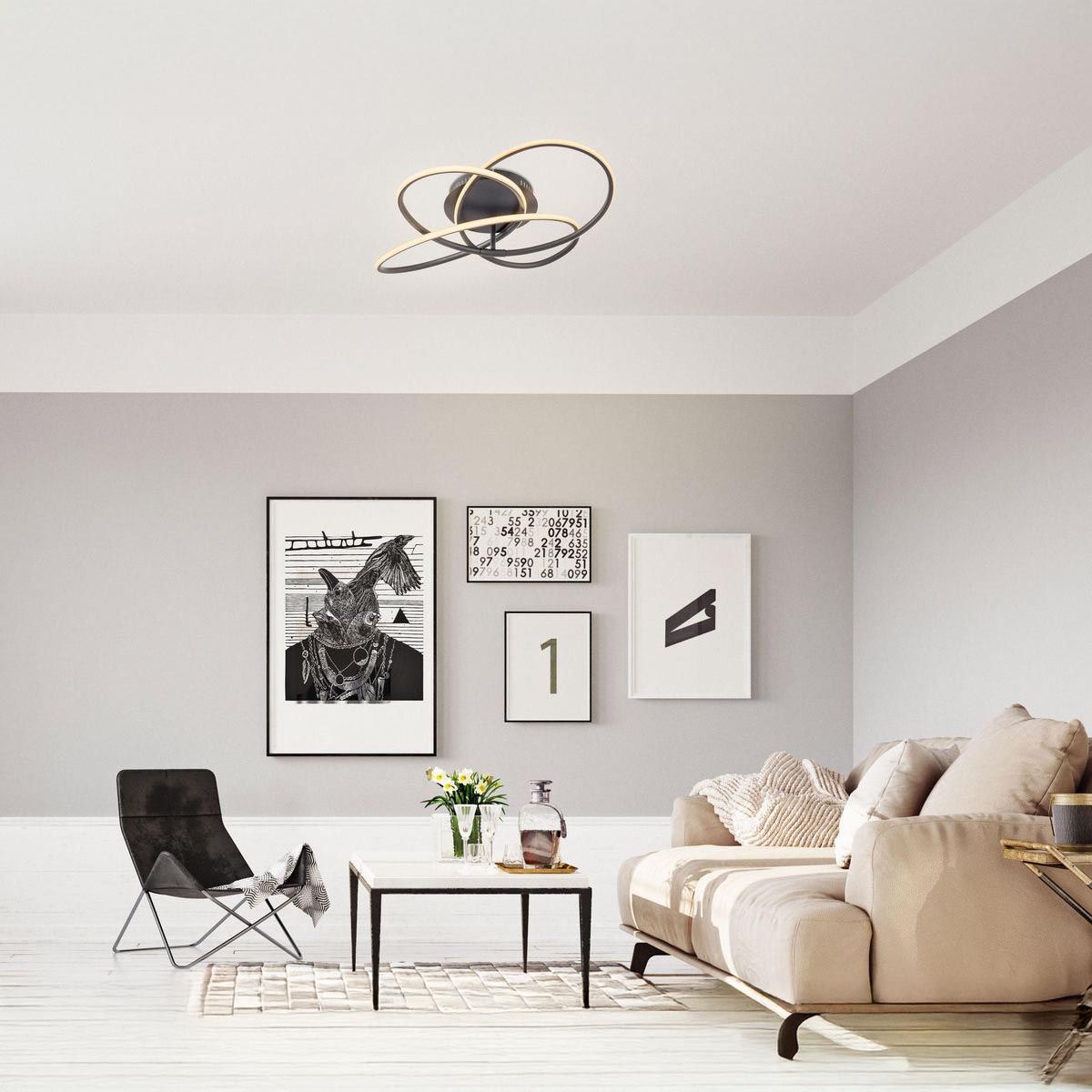 Lampadari & plafoniere: LED Deckenleuchte,Schwarz, 60 cm Ø – Nuovo (secondo la descrizione) da Kreuzlingen venduto da Smart-Light