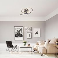 LED Deckenleuchte,Schwarz, 60 cm Ø