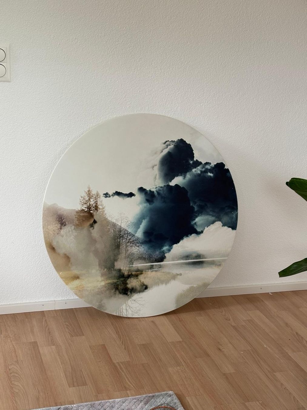 Foto & Immagini: Rundes Wandbild mit Winterlandschaft - Einzigartiges Dekor – Usato da Winterthur venduto da Genni