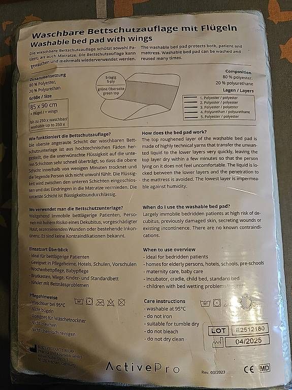 Biancheria da letto: ActivePro Bettschutzunterlage mit Einsteckstreifen – Nuovo e nell'imballaggio originale da Schüpfen venduto da SANNYLI31 2