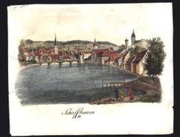 Schaffhausen Lithographie von Pecht