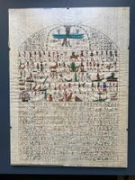 Handgemalter ägyptischer Papyrus – Replik Metternich Stela
