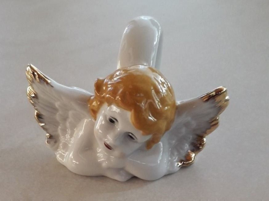 Statuette: Porzellan Engel, handbemalt. – Nuovo e nell'imballaggio originale da Winistorf venduto da acreativ1 1