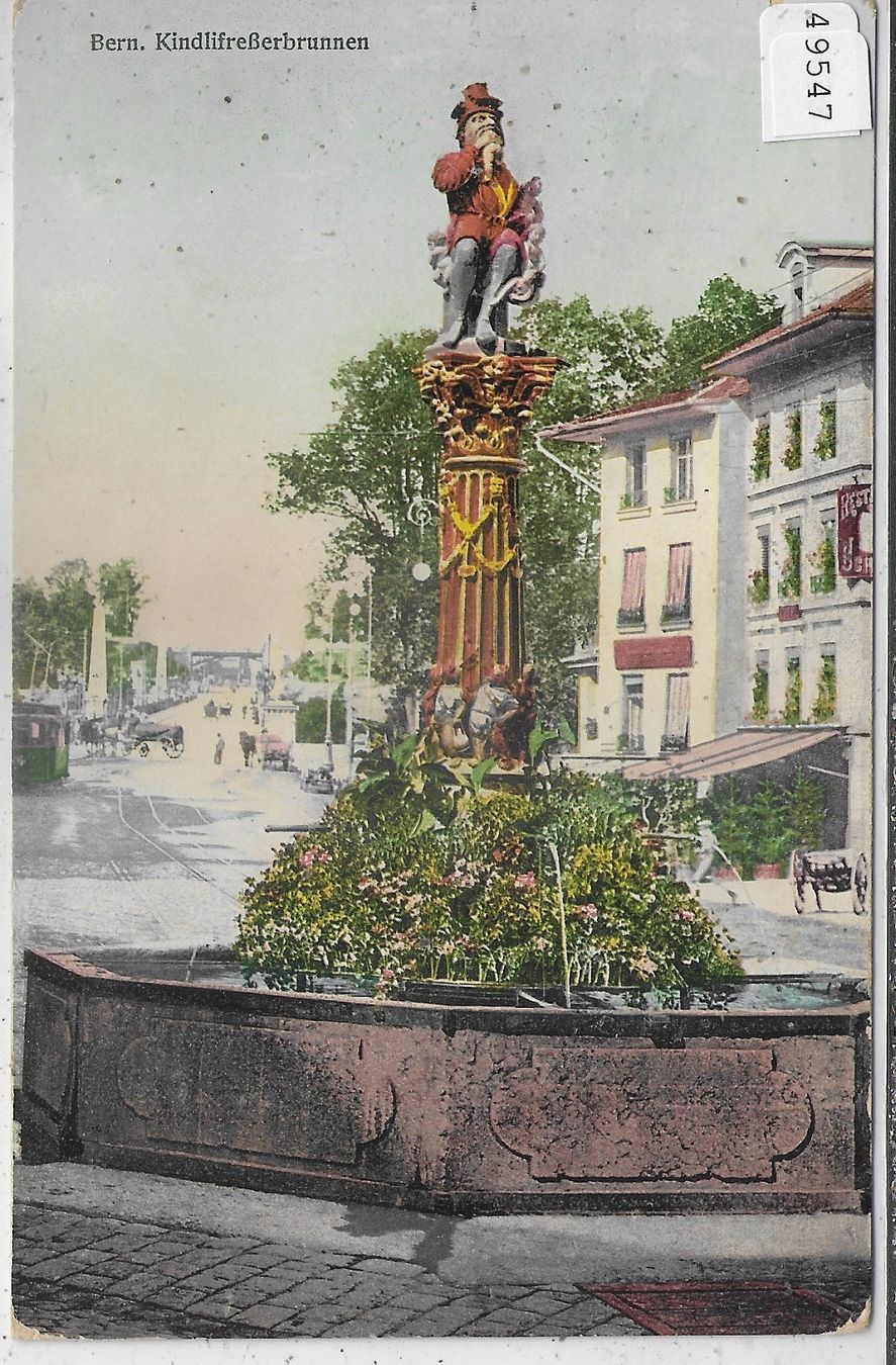 Cartoline postali: Bern - Kindlifresserbrunnen - Litho – Usato da Ettingen venduto da Kartenplanet