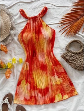 NEUES Sommerkleid orange  Gr. S - 226225