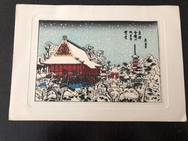 Japanischer Holzschnitt Koitsu ? Kamigamo Schrein?