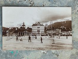 Photo Karte / Vevey - Place du Marche Gelaufen 1924