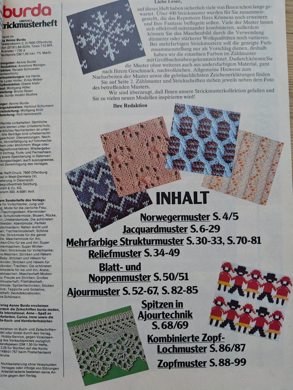 Zeitschriften & Magazine: burda - Grosses Strickmusterheft - Nr. E 519 - 1981 – Gebraucht aus Muttenz von Negnuja 3