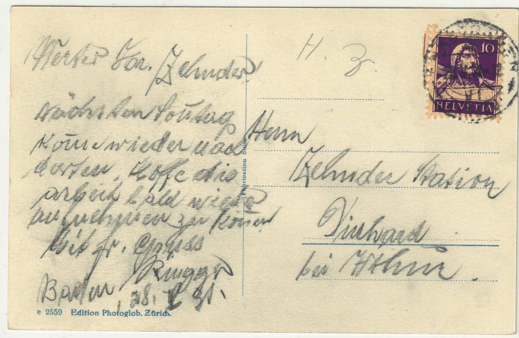 Cartoline postali: Baden mit Landvogteischloss – Usato da Ettingen venduto da Kartenplanet 1
