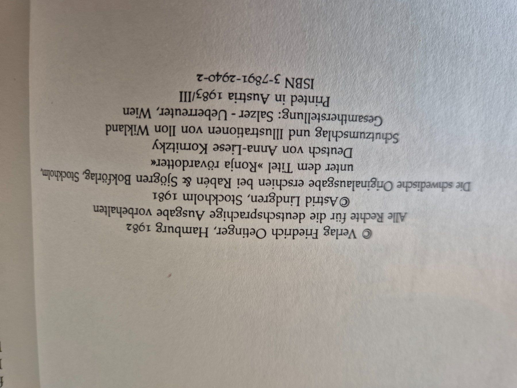 Libri: Ronja Räubertochter, Astrid Lindgren – Usato da Oberdiessbach venduto da Finland1977 2