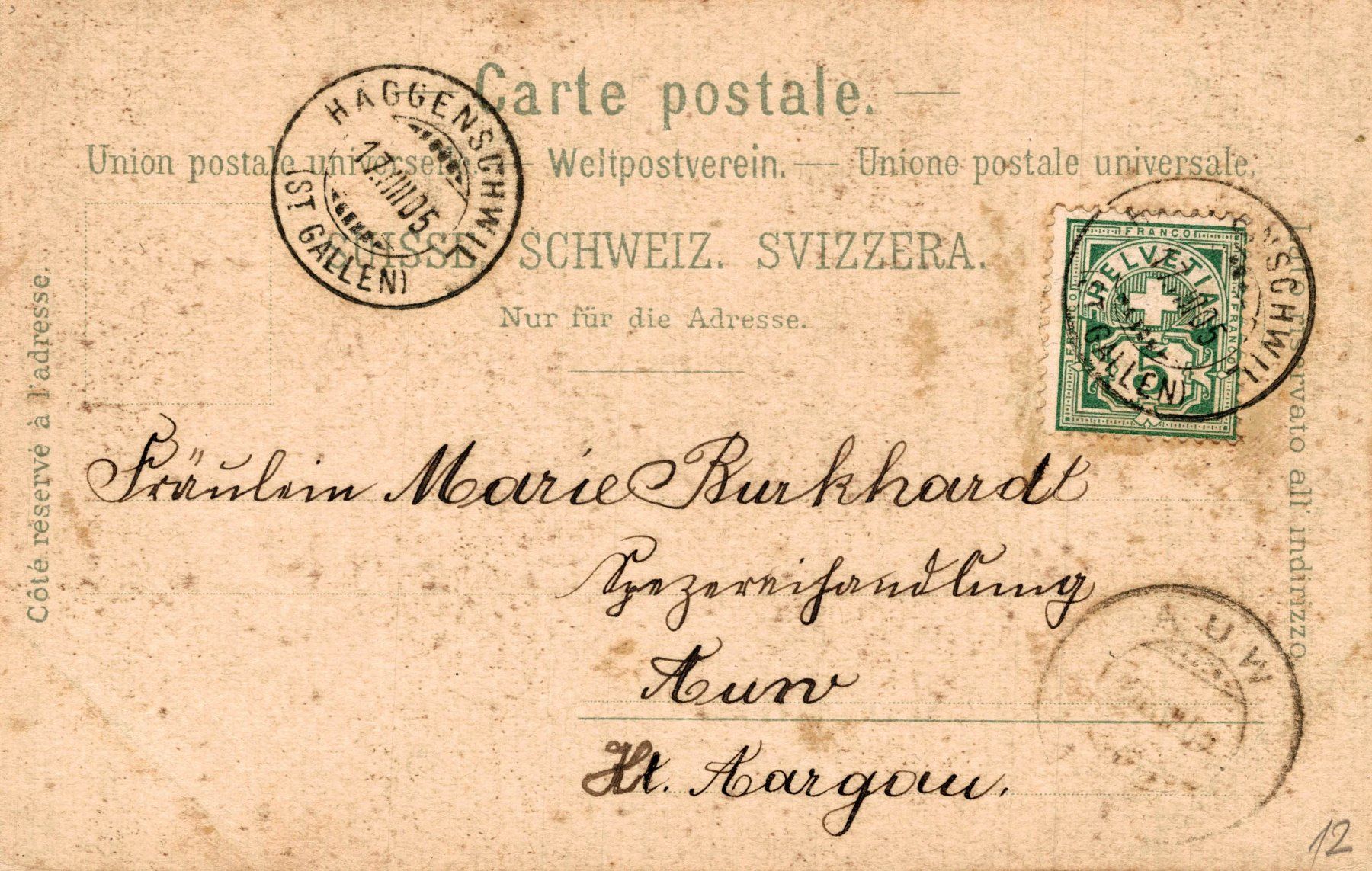 Cartes postales: Gruss aus St. Gallen. Institut Dr. Schmidt, Postgebäude – D'occasion à Bronschhofen par Astore 1