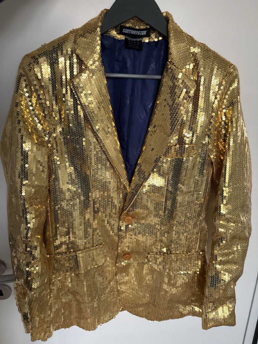 Giacche: Glitzer Sakko / Blazer, Gold, Grösse S. – Nuovo (secondo la descrizione) da Allschwil venduto da ms__pf9m